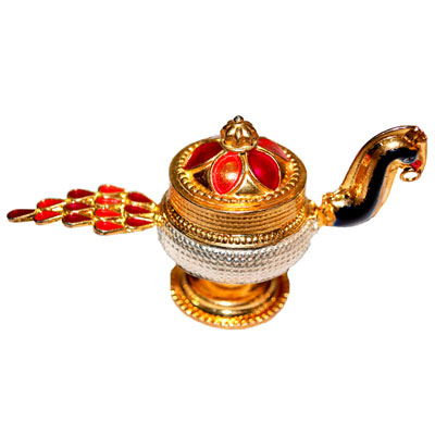 "Gold coated silver kumkum Bharina - Click here to View more details about this Product